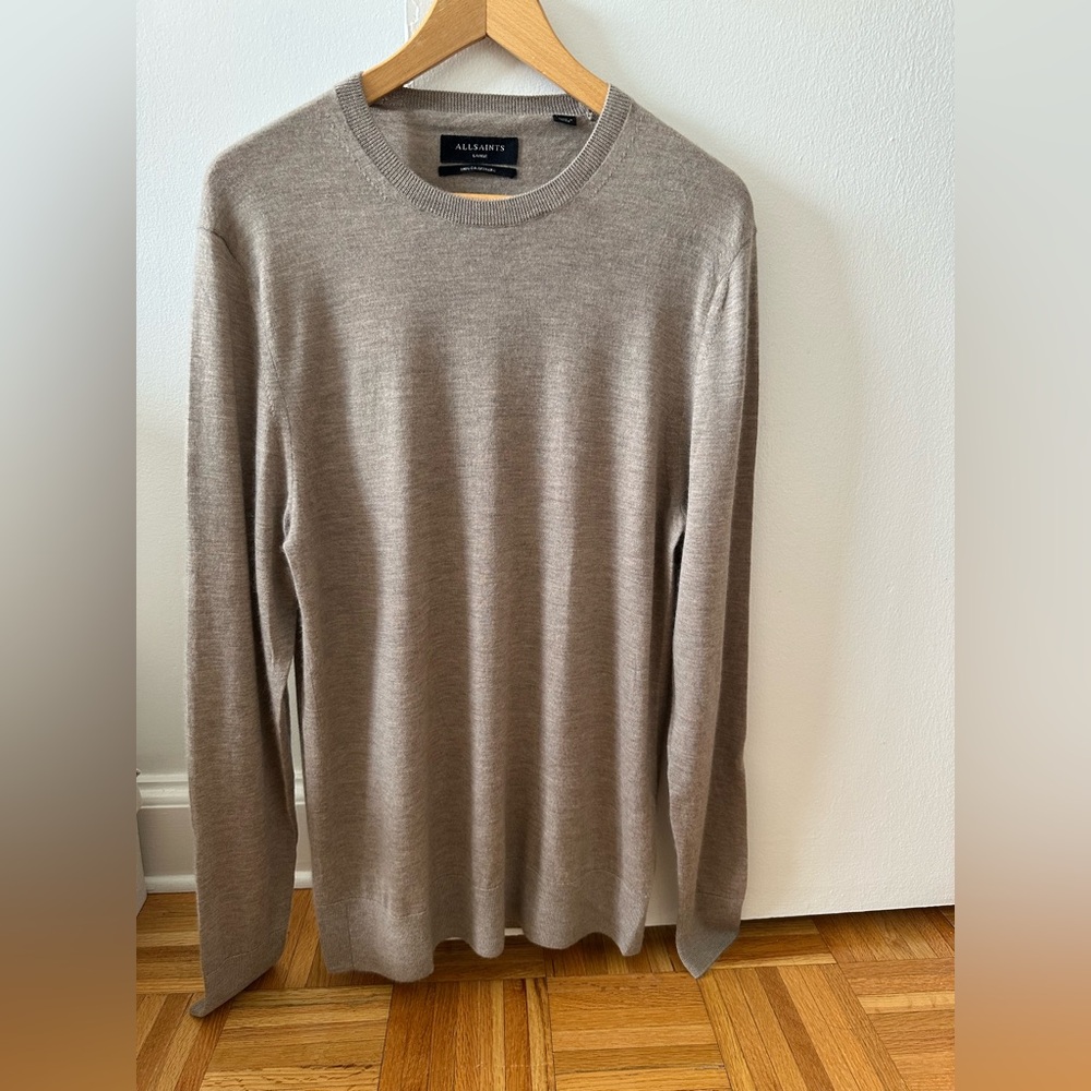 All Saints Men's Tan Sweater. Size L. 100 % cashmere